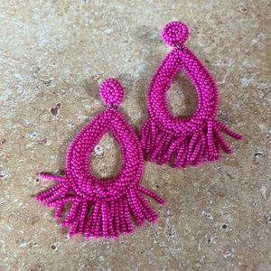 Fuchsia Beaded Earrings